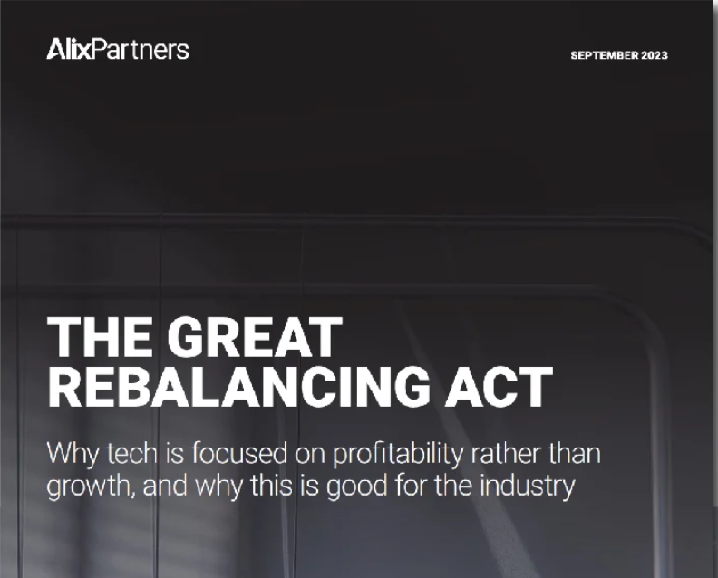 Cover of AlixPartners’ report The Great Rebalancing Act
